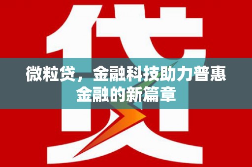 平舆微粒贷，金融科技助力普惠金融的新篇章