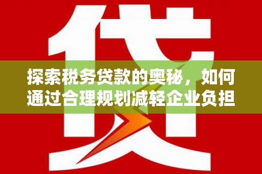 平舆探索税务贷款的奥秘，如何通过合理规划减轻企业负担