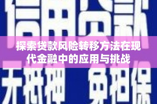 平舆探索贷款风险转移方法在现代金融中的应用与挑战