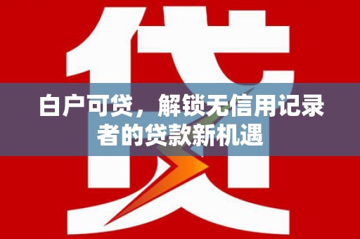 平舆白户可贷，解锁无信用记录者的贷款新机遇