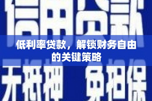 平舆低利率贷款，解锁财务自由的关键策略