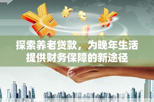 平舆探索养老贷款，为晚年生活提供财务保障的新途径