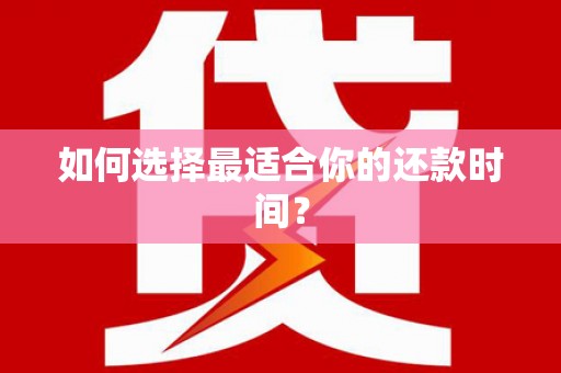 平舆如何选择最适合你的还款时间？