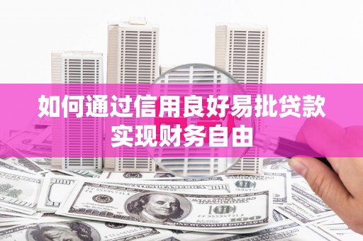 平舆如何通过信用良好易批贷款实现财务自由