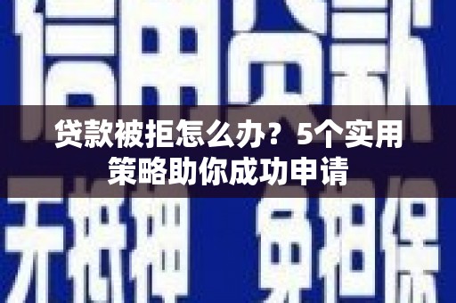 平舆贷款被拒怎么办？5个实用策略助你成功申请